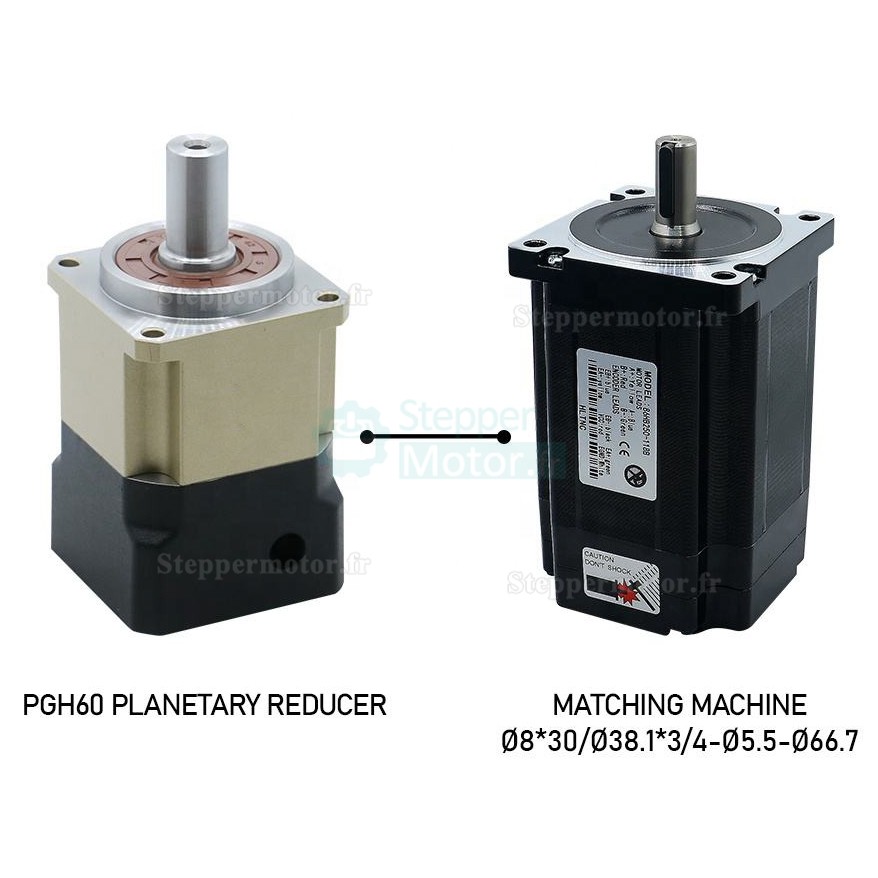 Réducteur planétaire hélicoïdal série PGH60 Rapport max. 10:1 PGH60-L1SW-Stepper pour moteur pas à pas Nema 23,24